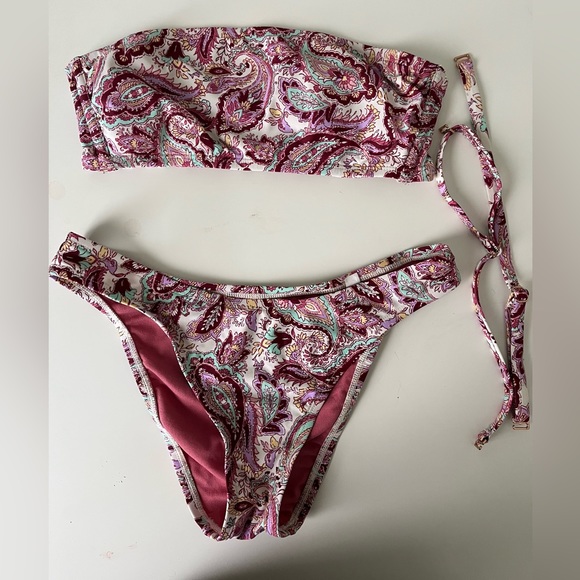 Xhilaration Bandeau Paisley Bikini Set - Picture 1 of 1